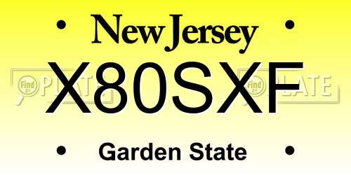 X80SXF New Jersey License Plate