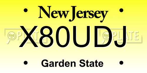 X80UDJ New Jersey License Plate