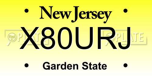 X80URJ New Jersey License Plate