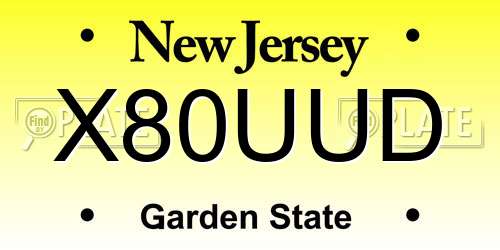 X80UUD New Jersey License Plate