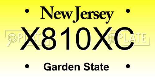X810XC New Jersey License Plate