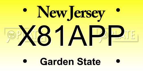 X81APP New Jersey License Plate