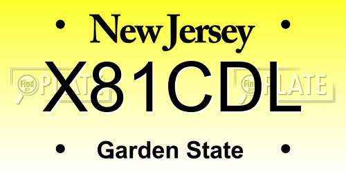 X81CDL New Jersey License Plate
