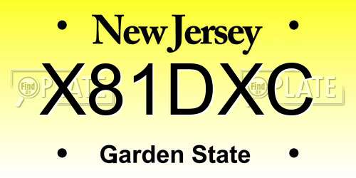 X81DXC New Jersey License Plate