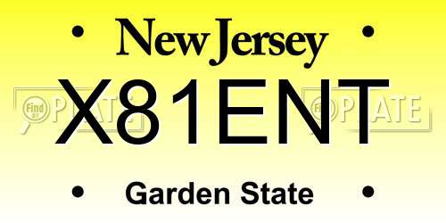X81ENT New Jersey License Plate