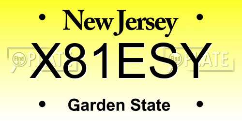 X81ESY New Jersey License Plate