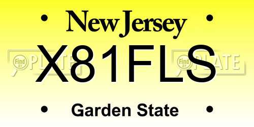 X81FLS New Jersey License Plate