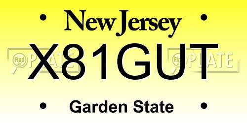 X81GUT New Jersey License Plate