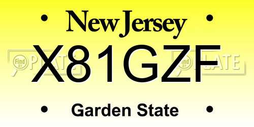 X81GZF New Jersey License Plate