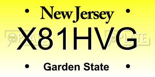 X81HVG New Jersey License Plate