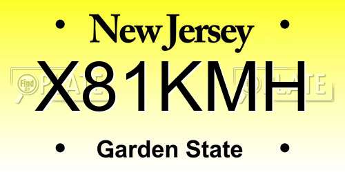 X81KMH New Jersey License Plate