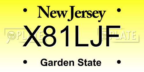 X81LJF New Jersey License Plate