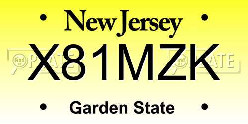 X81MZK New Jersey License Plate