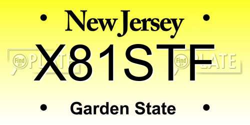 X81STF New Jersey License Plate
