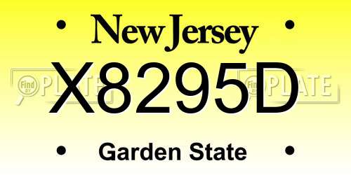 X8295D New Jersey License Plate