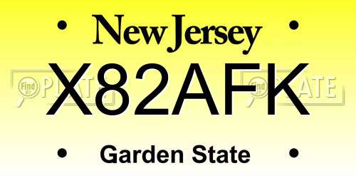 X82AFK New Jersey License Plate