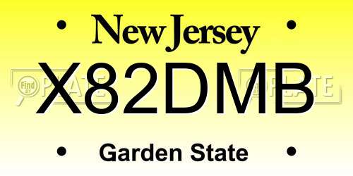 X82DMB New Jersey License Plate