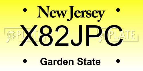 X82JPC New Jersey License Plate