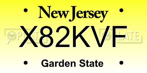 X82KVF New Jersey License Plate