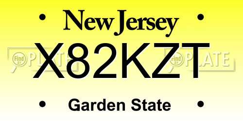 X82KZT New Jersey License Plate