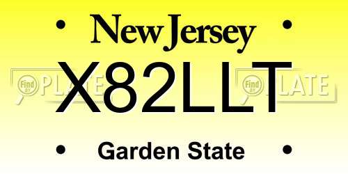 X82LLT New Jersey License Plate