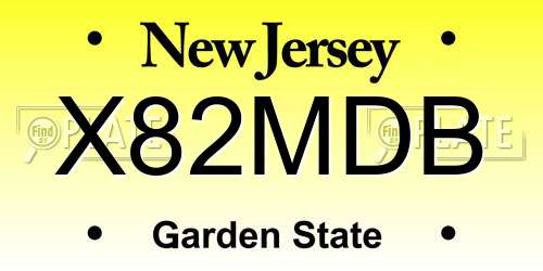 X82MDB New Jersey License Plate
