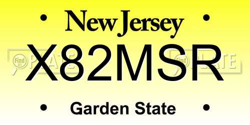 X82MSR New Jersey License Plate