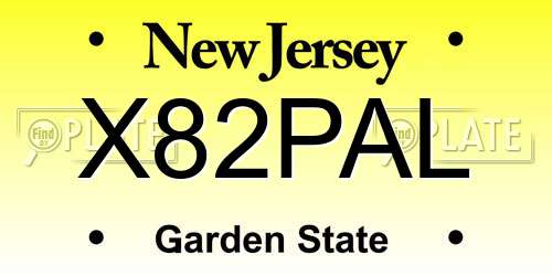X82PAL New Jersey License Plate