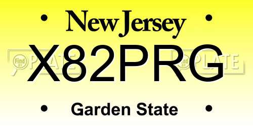 X82PRG New Jersey License Plate