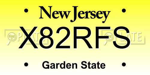 X82RFS New Jersey License Plate