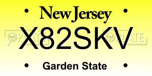 X82SKV New Jersey License Plate