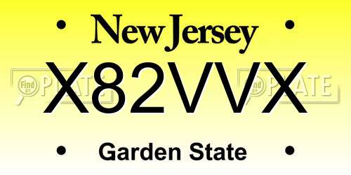 X82VVX New Jersey License Plate
