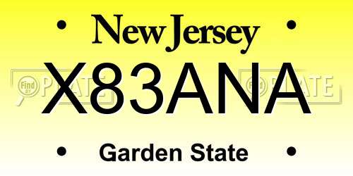 X83ANA New Jersey License Plate