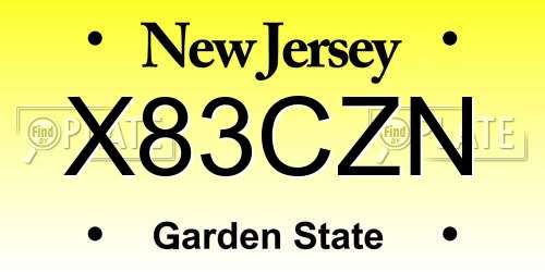 X83CZN New Jersey License Plate