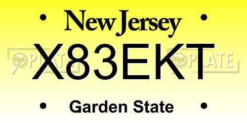 X83EKT New Jersey License Plate