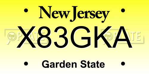X83GKA New Jersey License Plate