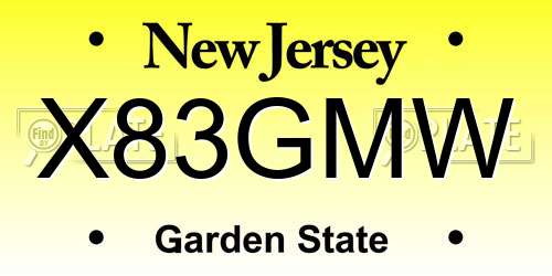 X83GMW New Jersey License Plate
