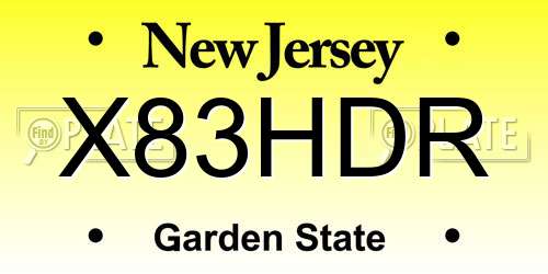 X83HDR New Jersey License Plate