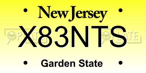 X83NTS New Jersey License Plate