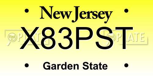 X83PST New Jersey License Plate