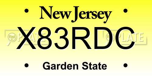 X83RDC New Jersey License Plate