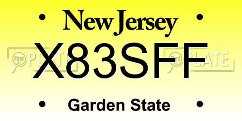 X83SFF New Jersey License Plate