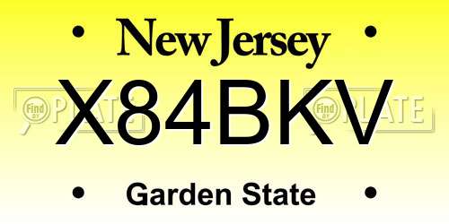 X84BKV New Jersey License Plate