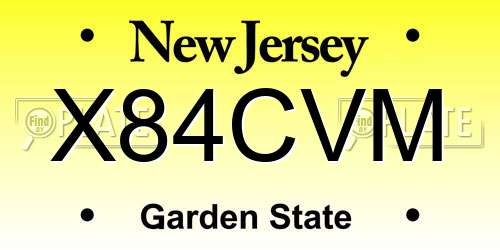 X84CVM New Jersey License Plate