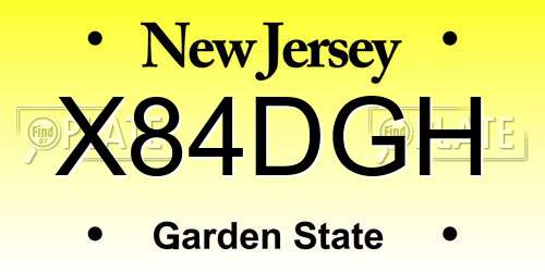 X84DGH New Jersey License Plate