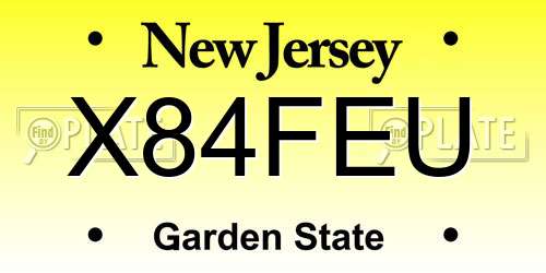 X84FEU New Jersey License Plate