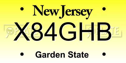 X84GHB New Jersey License Plate