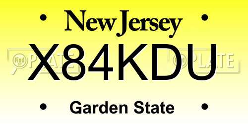 X84KDU New Jersey License Plate