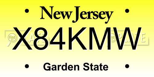 X84KMW New Jersey License Plate