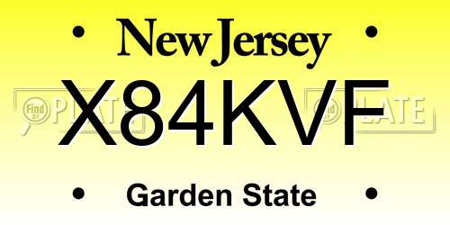 X84KVF New Jersey License Plate